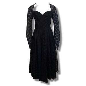 Vintage 50s Lace Beaded Cocktail Dress